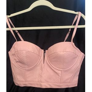 Pink snake cropped bustier